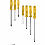 Pretul J-DIMP-7 – Juego de 7 Desarmadores de Golpe con Mango Ámbar de PVC