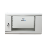 Gabinete de Pared de 6U con Puerta de Cristal Templado, 455 mm de Profundidad Total, Rack de 19'', Acero Reforzado Color Gris Mate