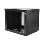 Gabinete de Pared de 9U con Puerta de Cristal Templado, 455 mm de Profundidad, Rack de 19'', Acero Reforzado Color Negro. - Image 3