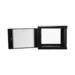 Gabinete de Pared de 9U con Puerta de Cristal Templado, 455 mm de Profundidad, Rack de 19'', Acero Reforzado Color Negro. - Image 4