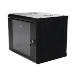 Gabinete de Pared de 9U con Puerta de Cristal Templado, 455 mm de Profundidad, Rack de 19'', Acero Reforzado Color Negro. - Image 5