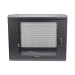 Gabinete de Pared de 9U con Puerta Perforada, 455 mm de Profundidad, Rack de 19'', Acero Reforzado Color Negro.