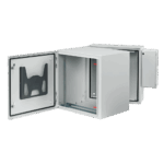 Gabinete Industrial ProTek de Puerta Sólida, Con Aire Acondicionado de 4000 BTU, Protección NEMA Tipo 4/12; IP66; IK10, Abatible, Fabricado en Acero, 19 UR, Color Gris Claro