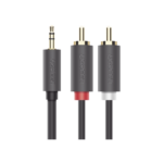 Cable Adaptador de 3.5mm Macho a 2 RCA Macho / 5 Metros (16.40 Pies) / Color Gris / Blindaje M?ltiple / ABS / Alta Calidad - Image 4