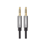 Cable Auxiliar 5 Metros / Conector 3.5mm a 3.5mm / Macho a Macho / Cubierta de TPE / Carcasa de Aluminio / Color Negro