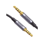 Cable Auxiliar de 3.5mm / Cable Audio Estéreo / Núcleo de Alambre de Cobre Esmaltado / Carcasa de Aluminio Azul + Nylon Trenzado /  Soporta Micrófono / 2 Metros - Image 2