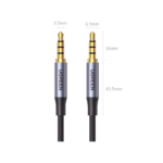 Cable Auxiliar de 3.5mm / Cable Audio Estéreo / Núcleo de Alambre de Cobre Esmaltado / Carcasa de Aluminio Azul + Nylon Trenzado /  Soporta Micrófono / 2 Metros - Image 3