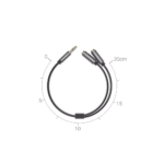 Cable Adaptador/Divisor de Audio de 3.5mm Macho a 2 Terminales de 3.5mm Hembra / 25 cm de Longitud / Cable TPE / Color Negro - Image 7