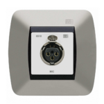 CONEXIÓN CAJA 60 MM. XLR HEMBRA DE PARED. BLANCO.