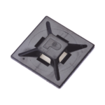 Montaje-Sujetador Para Cable de 4 vías, con Adhesivo Acrilico, 25.4 x 25.4mm (1in x 1in), Color Negro, Uso en Exterior, 1 pieza