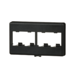 Placa de Mobiliario Modular Est?ndar, Salidas Para 4 Puertos Mini-Com, Color Negro - Image 3