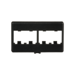 Placa de Mobiliario Modular Est?ndar, Salidas Para 4 Puertos Mini-Com, Color Negro