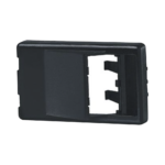 Placa de Mobiliario Modular Est?ndar, Salidas Para 2 Puertos Mini-Com Angulados, Color Negro