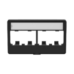 Placa de Mobiliario Modular Est?ndar, Salidas Para 4 Puertos Mini-Com, Con Espacio Para Etiquetas, Color Negro