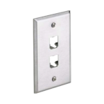 Placa de Pared Vertical, de Acero Inoxidable, Salida Para 2 Puertos Mini-Com
