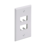 Placa de Pared Vertical Cl?sica, Salida Para 4 Puertos Mini-Com, Color Blanco Mate