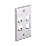 Placa de Pared Vertical, de Acero Inoxidable, Salida Para 4 Puertos Mini-Com