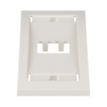 Placa de Pared Vertical Ejecutiva, Salida Para 2 Puertos Mini-Com, Con Espacios Para Etiquetas, Color Blanco Mate