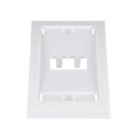 Placa de Pared Vertical Ejecutiva, Salida Para 2 Puertos Mini-Com, Con Espacios Para Etiquetas, Color Blanco