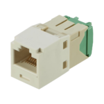 Conector Jack RJ45 Estilo TG, Mini-Com, Categor?a 6, de 8 Posiciones y 8 Cables de Calibre 28/30 AWG, Color Blanco