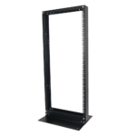 Rack de 2 Postes, Estándar 19", 24 Unidades, Fabricado en Acero, Base "L" para Anclar a Piso.