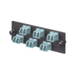 Placa Acopladora de Fibra Optica FAP, Con 6 Conectores LC Duplex (12 Fibras), Para Fibra Multimodo OM3/OM4, Color Aqua