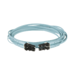 Jumper de Fibra Optica Multimodo 50/125 OM3, LC-LC Duplex, OFNR (Riser), Color Aqua, 4 Metros (13.12 Pies)