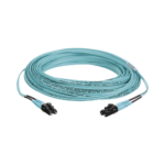 Jumper de Fibra Optica Multimodo 50/125 OM3, LC-LC Duplex, OFNR (Riser), Color Aqua, 15 Metros (49.21 Pies)