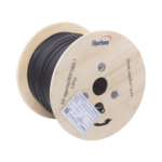 Carrete de 1 km de Fibra ?ptica A?rea Mini Figura 8 G.657A2 Tipo Drop, Monomodo de 1 Hilo (Unifibra), Color Negro, Span 80