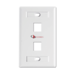 Placa de Pared Keystone de 2 Salidas, Color Blanco, para Jacks Keystone Z-MAX y MAX