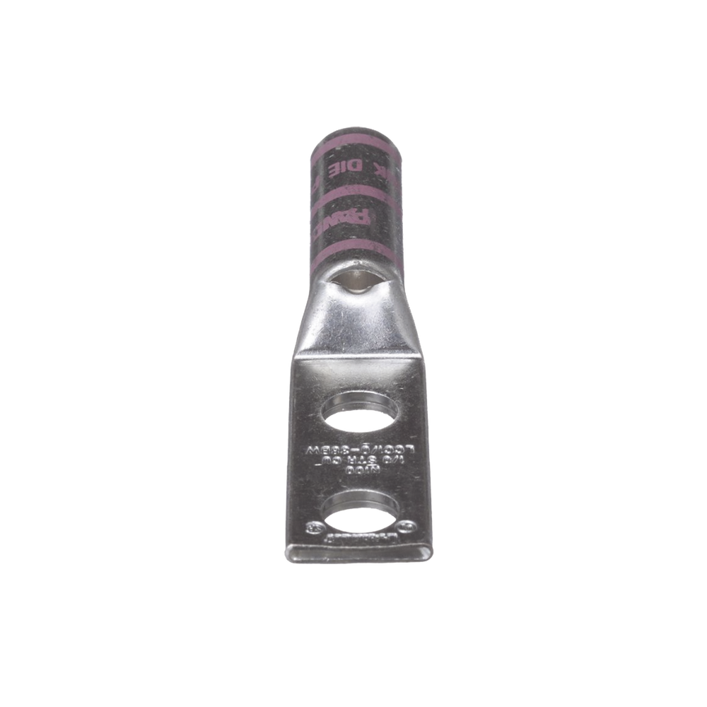 LCC1_038DWX-l.png Zapata de compresión LCC1/0-38DW-X para cal. 1/0 Awg, Doble barreno para tornillo prisionero de 3/8, 1 Pz - Image 1