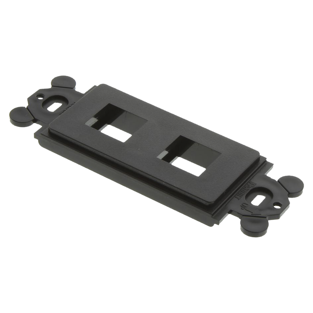 NK2RMFBL-l.png Marco de M?dulo D?plex, Para Placas Frontales Est?ndar GFCI, Acepta 2 M?dulos Keystone, Color Negro - Image 1