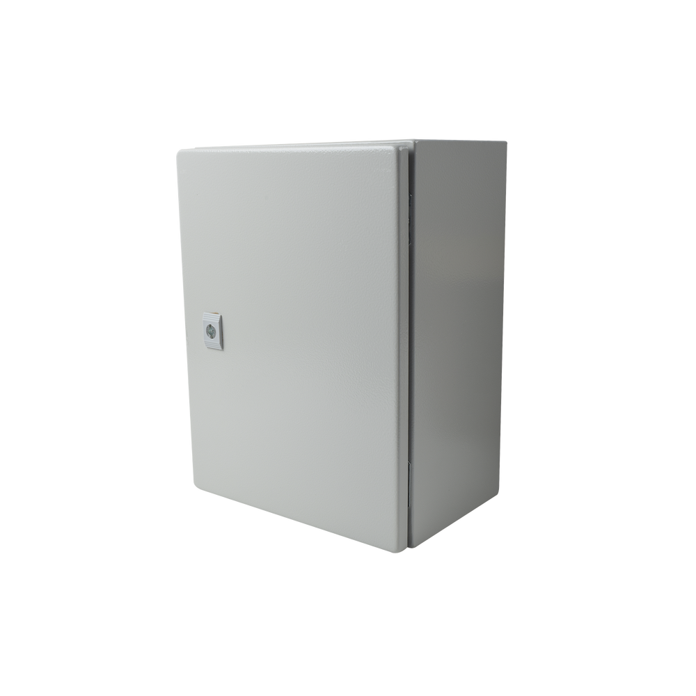 PST304020A-l.png Gabinete de Acero IP66 Uso en Intemperie (300 x 400 x 200 mm) con Placa Trasera Interior de Metal y Compuerta Inferior Atornillable (Incluye Chapa y Llave T). - Image 1
