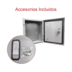 Gabinete de Acero IP66 Uso en Intemperie (400 x 400 x 200 mm) con Placa Trasera Interior de Metal y Compuerta Inferior Atornillable (Incluye Chapa y Llave T). - Image 6