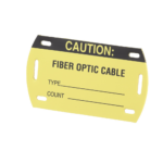 Kit de 5 Etiquetas Autolaminadas para Fibra ?ptica, Para Uso Interior/Exterior, Dimensiones de 90.42 x 52.32 mm (3.56 x 2.06 pulgadas), Color Negro con Amarillo