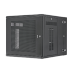Gabinete PanZone de Montaje en Pared, de 19in, Puerta Perforada, 12 UR, 762mm de Profundidad, Color Negro