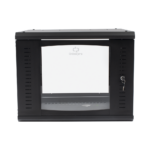 Gabinete Abatible de Pared (Con Marco Trasero) con Rack 19" de 9 Unidades. Ventana de Cristal Templado.