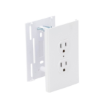 Contacto eléctrico doble, soporte y tapa color blanco de PVC auto extinguible,  para canaleta TEK100 (5591-10200) - Image 3