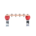 Barra para Unión de Cobre con Capacidad de 1000A, medidas  7-7/8 x 2 x 1/4 in., con Aisladores (Sin Gabinete)