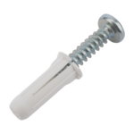 Paquete de 20 taquetes blancos  3/4" y 20 tornillos 8mm x 3/4" (1101-05002) - Image 5