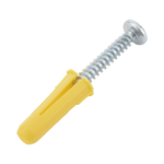 Paquete de 20 taquetes amarillo  1" y 20 tornillos 8mm x 1"