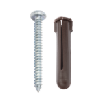 Paquete de 10 taquetes café 1 3/4" y 10 tornillos 10mm x 1 3/4" (1104-05002) - Image 8