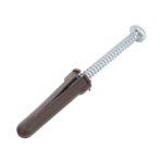 Paquete de 10 taquetes café 1 3/4" y 10 tornillos 10mm x 1 3/4" (1104-05002)