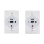 Kit Extensor HDMI en PLACAS DE PARED para distancias de 40 metros / Resolución 1080P @ 60 Hz / Cat 6/6A/ 7 / HDR/ Cero Latencia / Soporta Control Remoto / Placa de pared de 2.74 x 4.49” (tamaño estándar de EE.UU.).