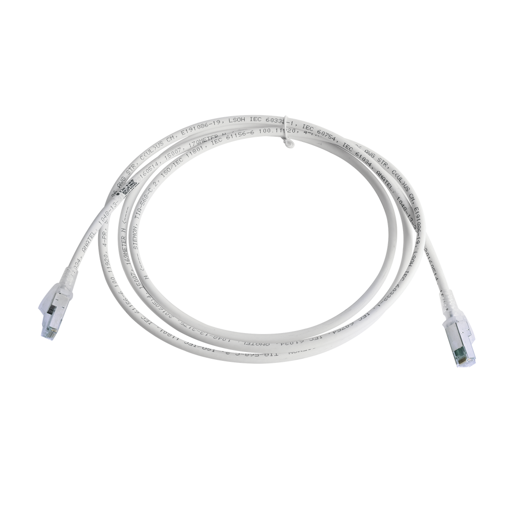 ZM6AS0702-l.png Patch Cord Z-MAX Cat6A S/FTP, CM/LS0H, 2.13 Metros (7 Pies), Color Blanco - Image 1
