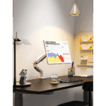 Brazo Ajustable para Monitor Ergonómico / Compatible con Monitores de 17" - 30" / Capacidad de Peso hasta 9 kg / Rotación 360° / Inclinación +85° a  -30° / Giro 180° / Ajuste de Resorte de Gas / Color Blanco - Image 2