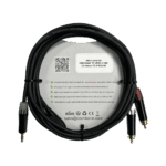 Cable 3.5mm a 2 RCA, conectores negros, con diferenciador de blanco y rojo en RCA MT380-RD - MT380-WH - MTP3C-BG, length 3m - Image 2