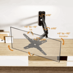 Soporte de Pared Articulado para Pantallas o Monitores | Compatibilidad VESA 75x75 - 200x200 / Hasta 43 Pulgadas | Capacidad Máxima de Carga 20 kg | Fabricado en Acero - Image 3