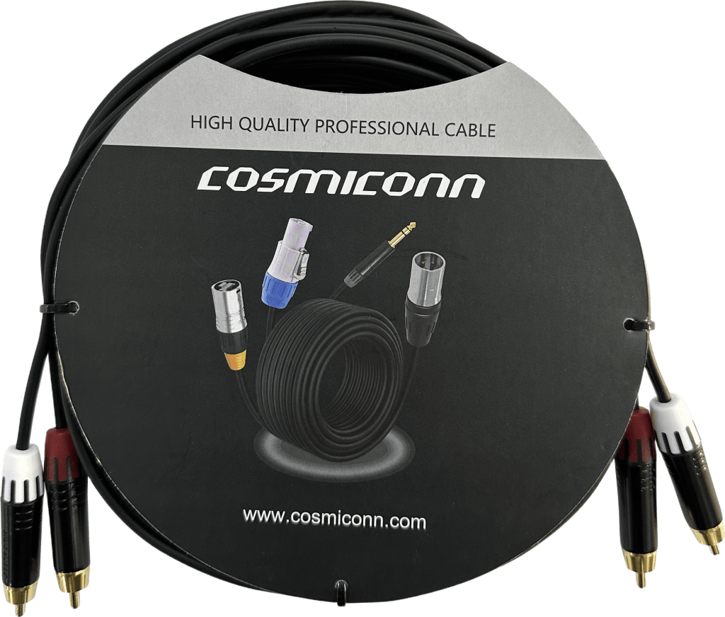 portada_0S1000-195.png Cable 2 RCA x 2 RCA, conectores negros, con diferenciador de blanco y rojo (2x MT380-RD - 2x MT380-WH), length 5m - Image 1