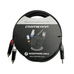 Cable 3.5mm a 2 RCA, conectores negros, con diferenciador de blanco y rojo en RCA MT380-RD - MT380-WH - MTP3C-BG, length 10m